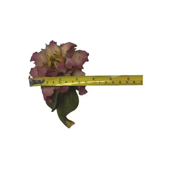 Vintage Capodimonte Floral Daylilies Figurine Centerpiece Fine Porcelain Italy - Picture 12 of 15